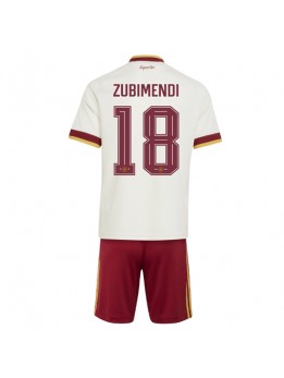 Spanien Martin Zubimendi #18 Replika Borta Kläder Barn VM 2026 Kortärmad (+ byxor)
